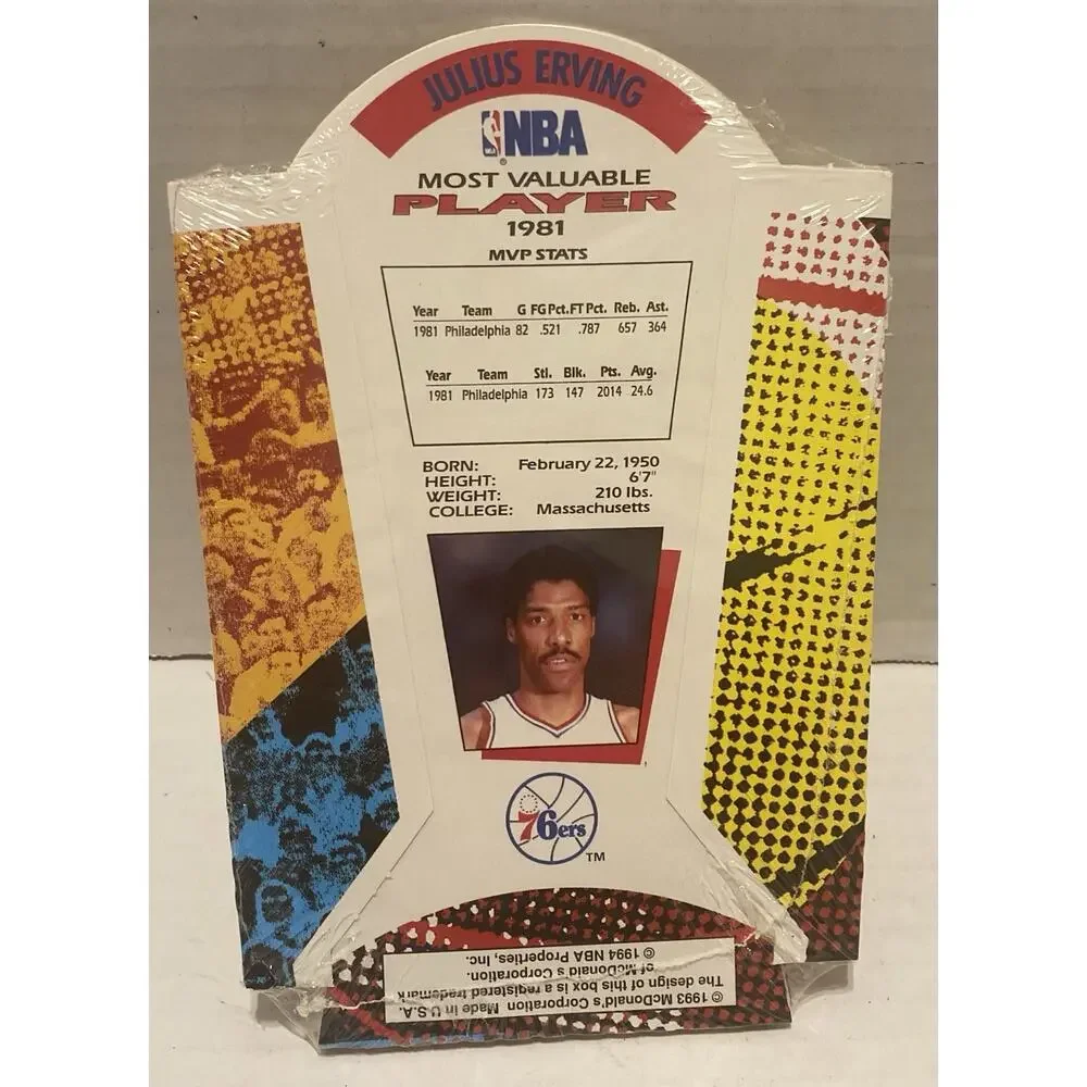 1994 McDonald's Fry Holder Sealed 6 NBA Jordan, Bird & More!! NOS FREE SHIPPING